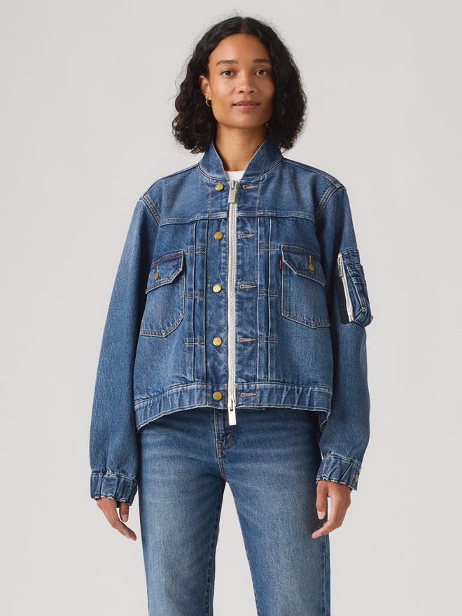 levi’s® x sacai women's blouson 外套 008BN0002XS- Medium Indigo  – Levi's 香港