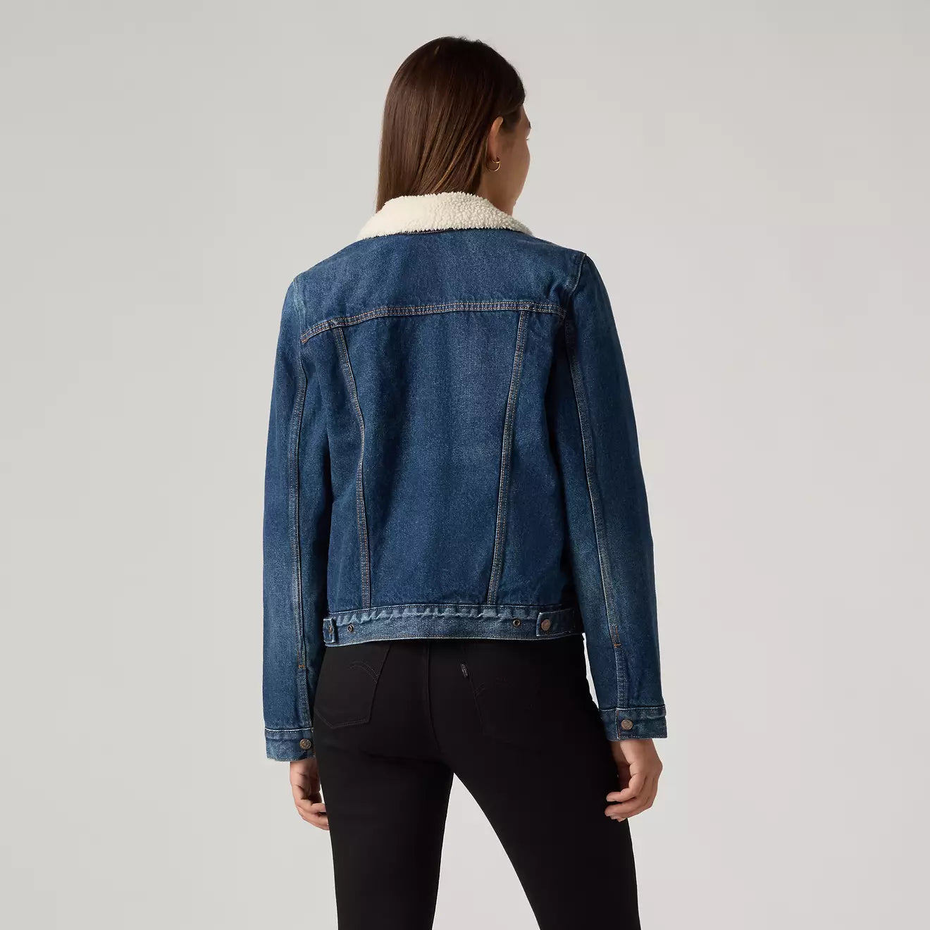 levi's® original sherpa trucker 原版羊毛外套 | 女裝   361360063XS- Dark Indigo – Levi's 香港