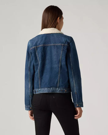 levi's® original sherpa trucker 原版羊毛外套 | 女裝   361360063XS- Dark Indigo  – Levi's 香港