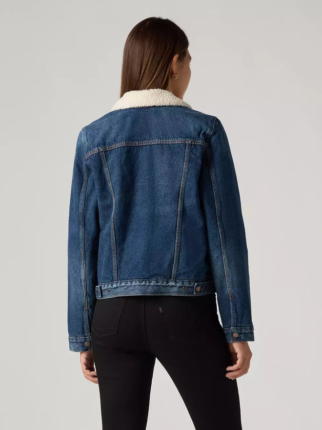levi’s® women's original sherpa trucker jacket 361360063XS- Dark Indigo  – Levi's Hong Kong