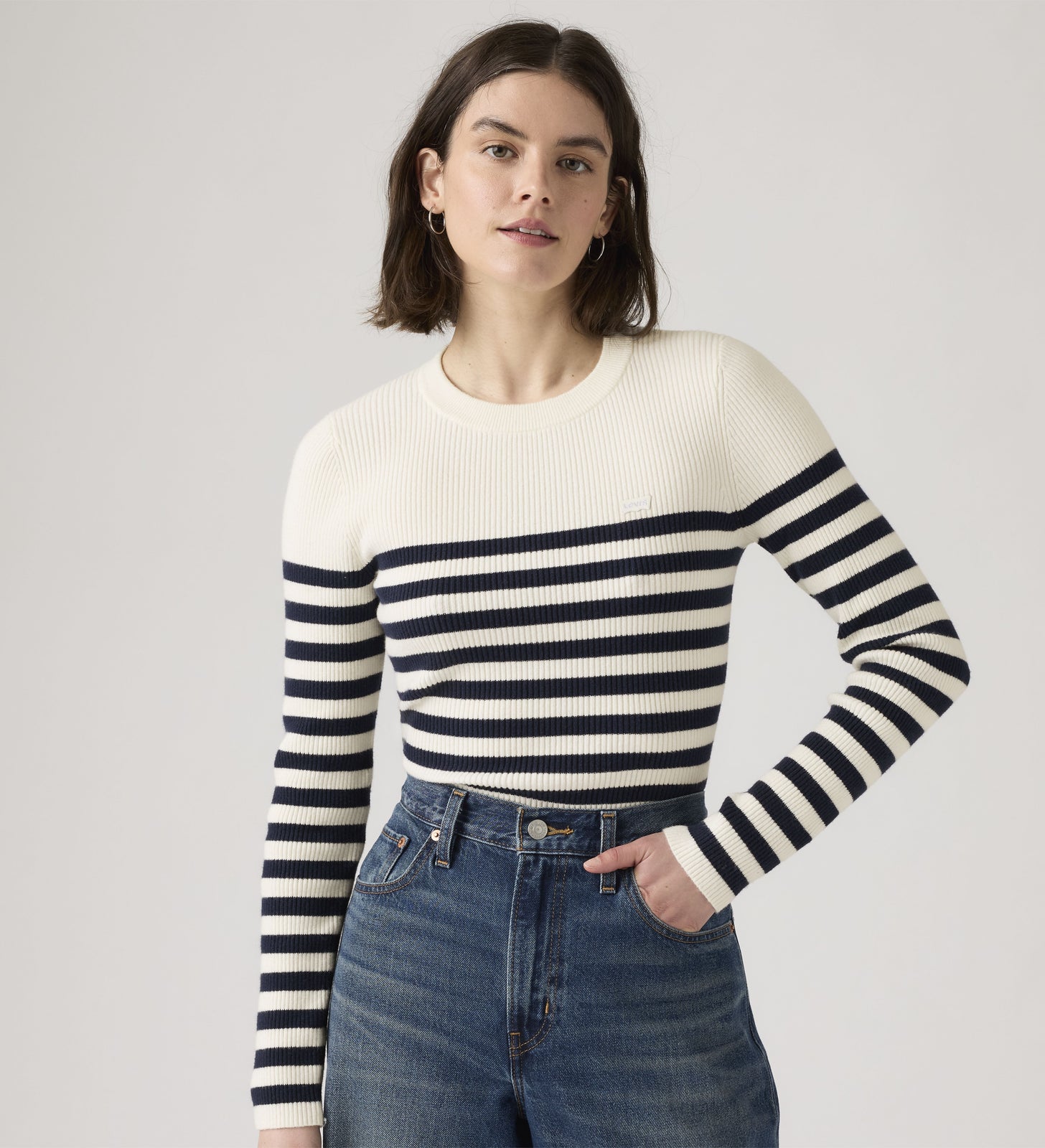 levi's® 羅紋圓領毛衣 | 女裝 - multicolor | levi's hk A07190036XS- Multicolor – Levi's 香港