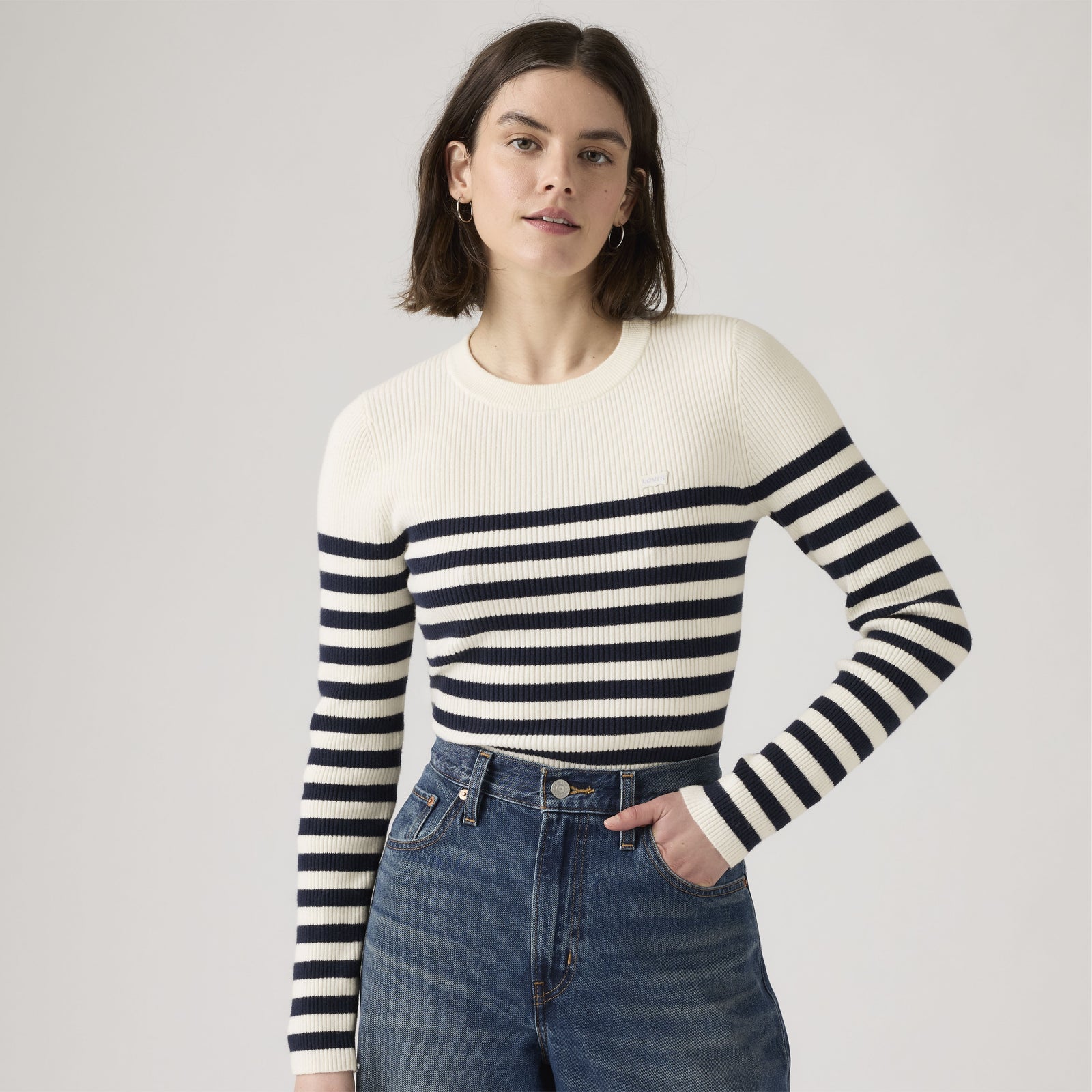 levi's® 羅紋圓領毛衣 | 女裝 - multicolor | levi's hk A07190036XS- Multicolor – Levi's 香港