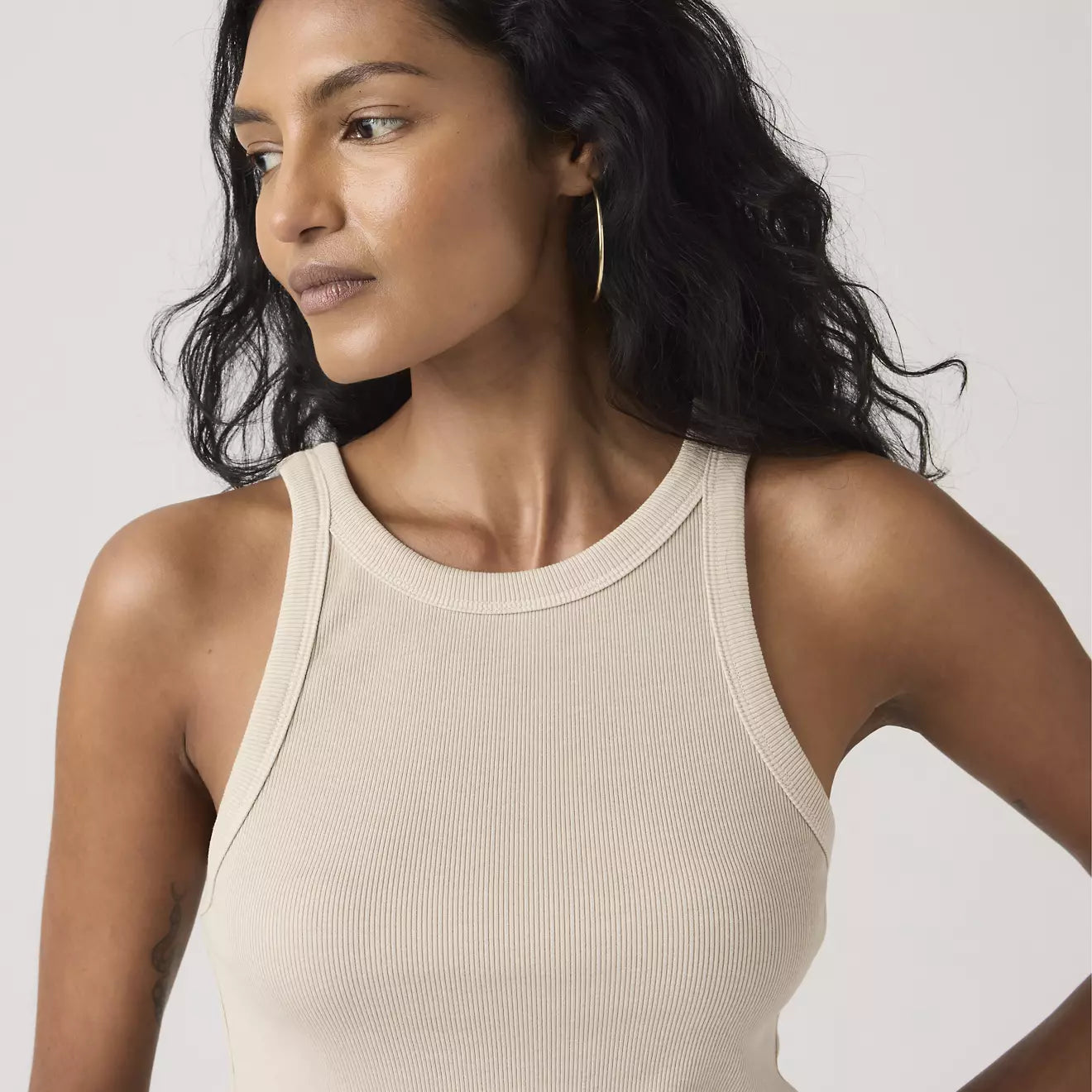 levi's® women's essential racer tank A33810039M- Grey – Levi's Hong Kong