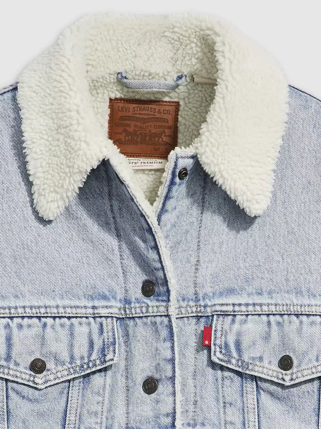 levi's® women's '90s sherpa trucker jacket A44350010XXS- Light Indigo  – Levi's Hong Kong