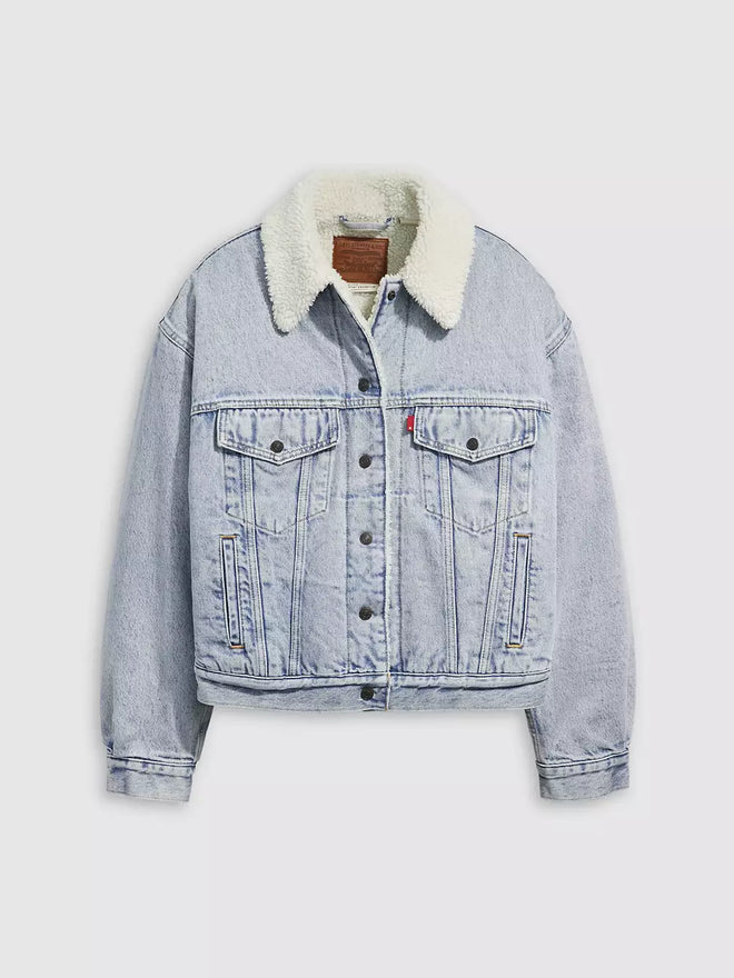 levi's® women's '90s sherpa trucker jacket A44350010XXS- Light Indigo  – Levi's Hong Kong