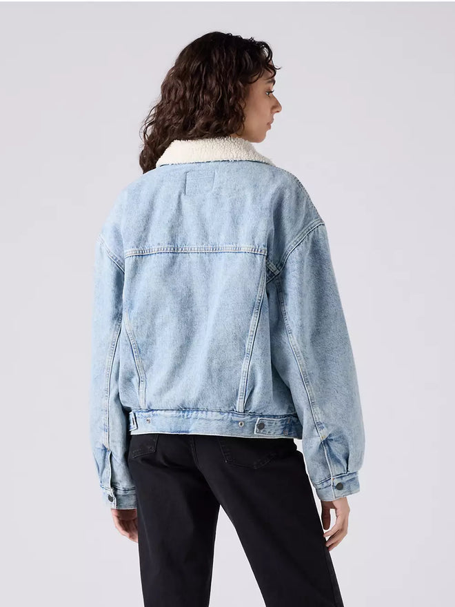 levi's® women's '90s sherpa trucker jacket A44350010XXS- Light Indigo  – Levi's Hong Kong