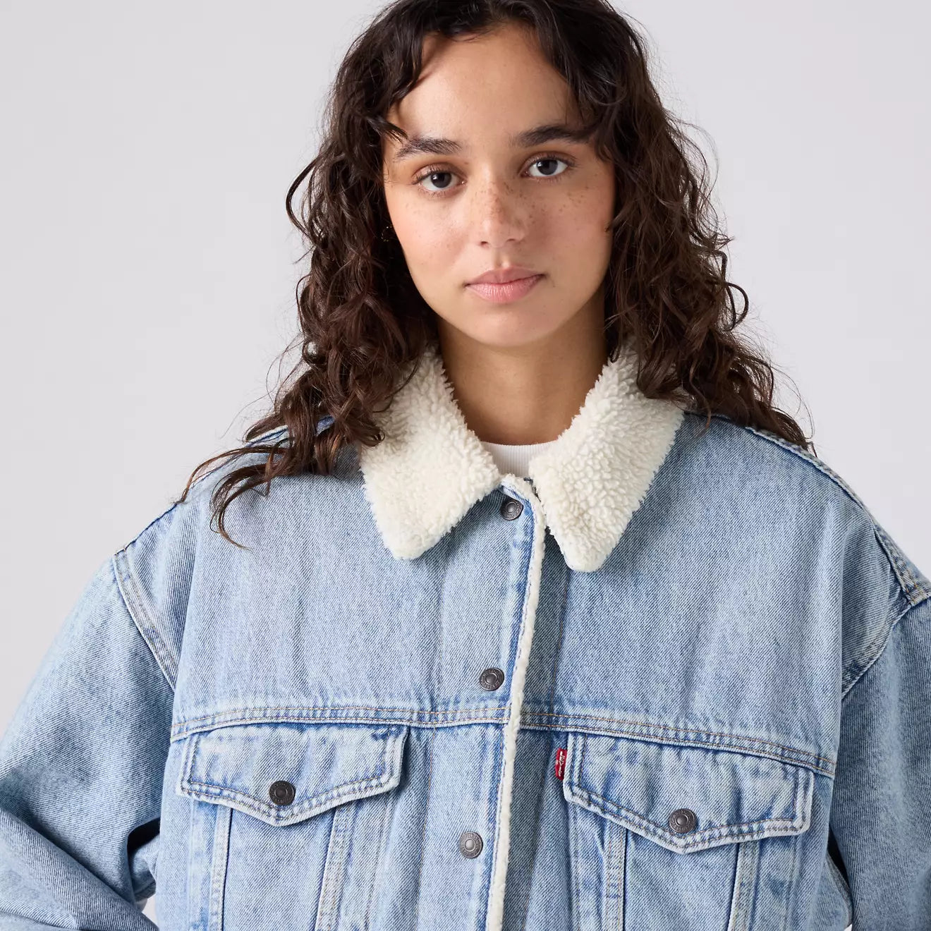 levi's® '90s sherpa trucker 90年代外套 | 女裝   A44350010XXS- Light Indigo – Levi's 香港
