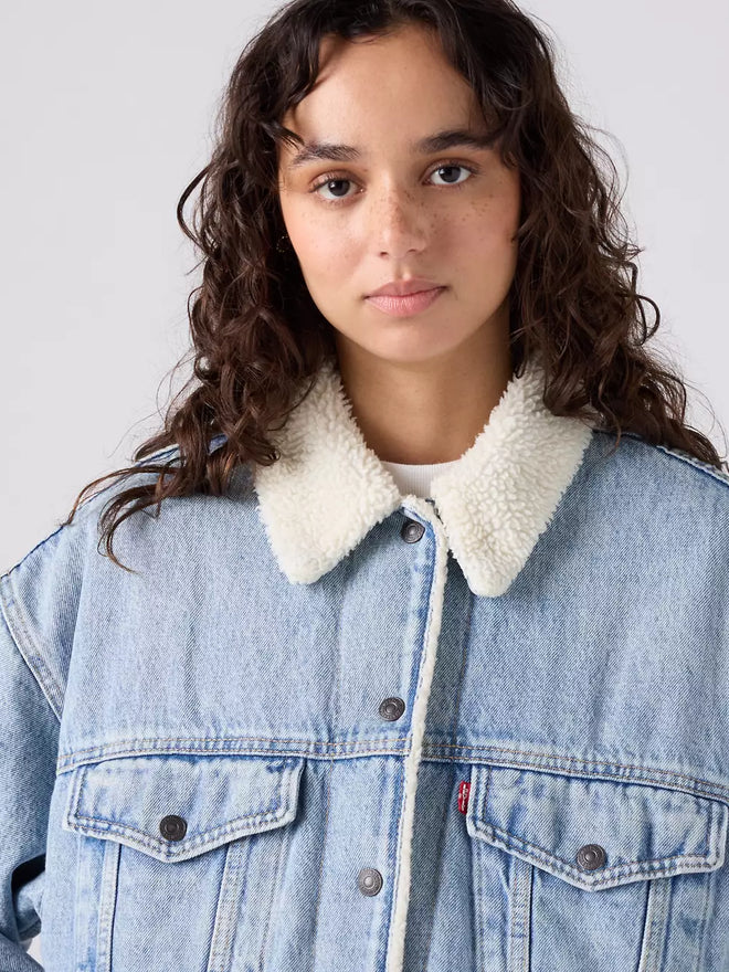 levi's® women's '90s sherpa trucker jacket A44350010XXS- Light Indigo  – Levi's Hong Kong