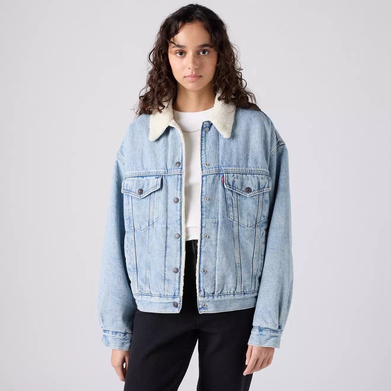 levi's® '90s sherpa trucker 90年代外套 | 女裝   A44350010XXS- Light Indigo – Levi's 香港