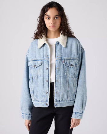 levi's® '90s sherpa trucker 90年代外套 | 女裝   A44350010XXS- Light Indigo  – Levi's 香港