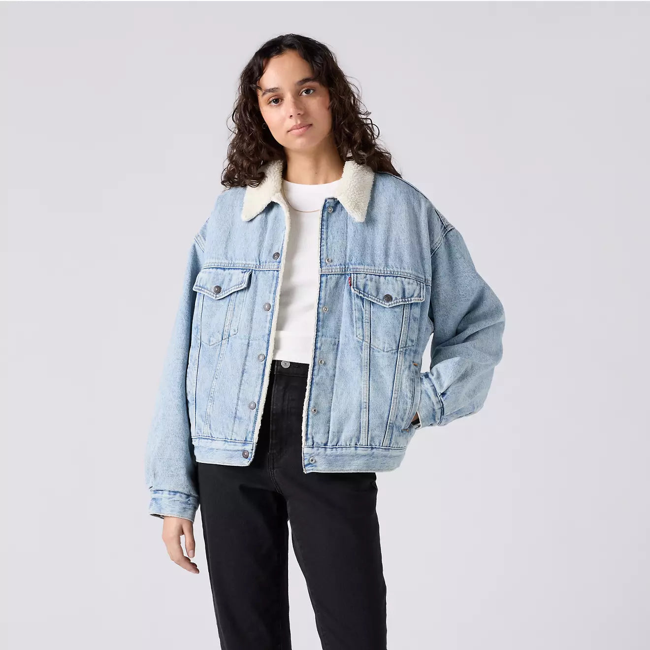 levi's® '90s sherpa trucker 90年代外套 | 女裝   A44350010XXS- Light Indigo – Levi's 香港