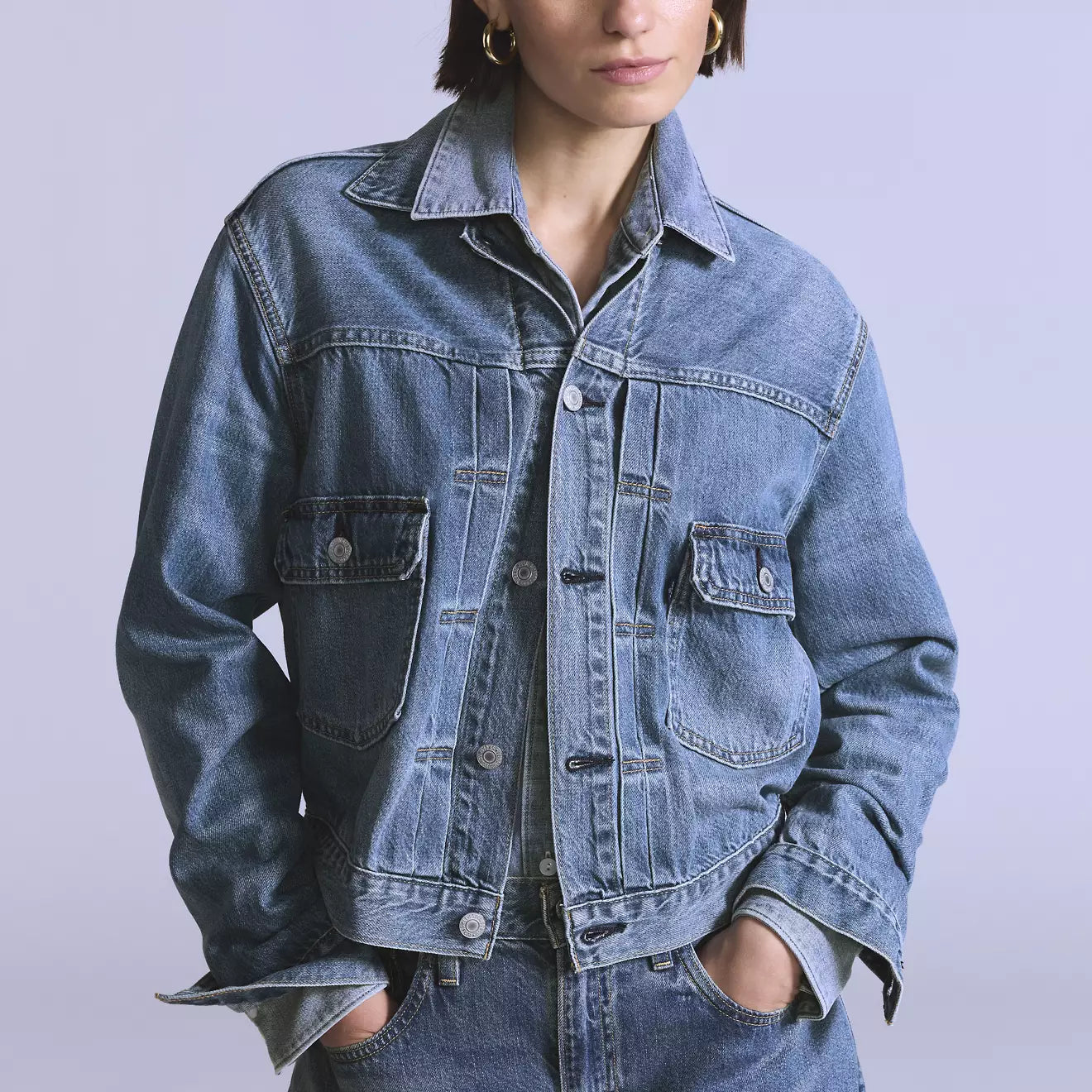 levi's® blue tab™ women's type ii trucker jacket A58840005XS- Medium Indigo – Levi's Hong Kong