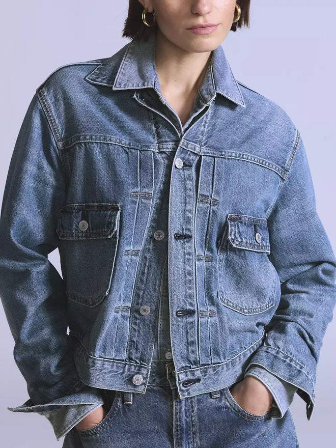 levi's® blue tab™ women's type ii trucker jacket A58840005XS- Medium Indigo  – Levi's Hong Kong