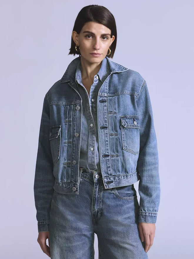 levi's® blue tab™ women's type ii trucker jacket A58840005XS- Medium Indigo  – Levi's Hong Kong