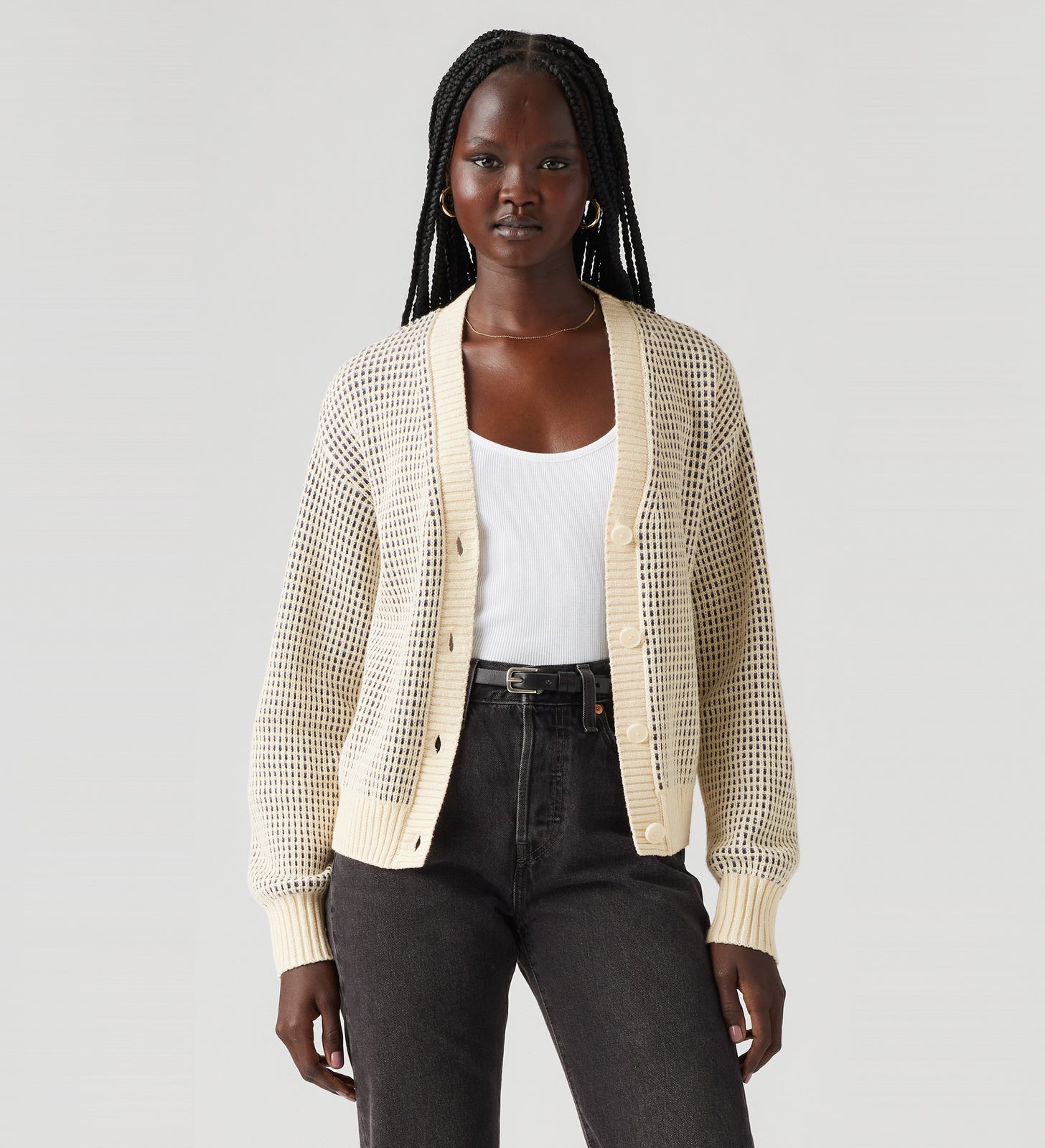 levi's® 雪花圖案開襟羊毛衫 A87280009XXS- Grey – Levi's 香港