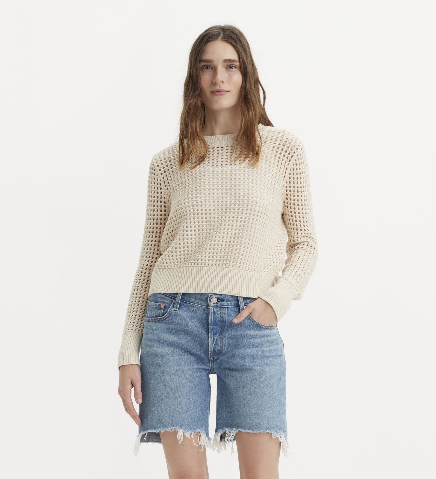 levi's® superbloom鉤針長袖上衣| 女裝 A88890000XXS- Egret – Levi's 香港