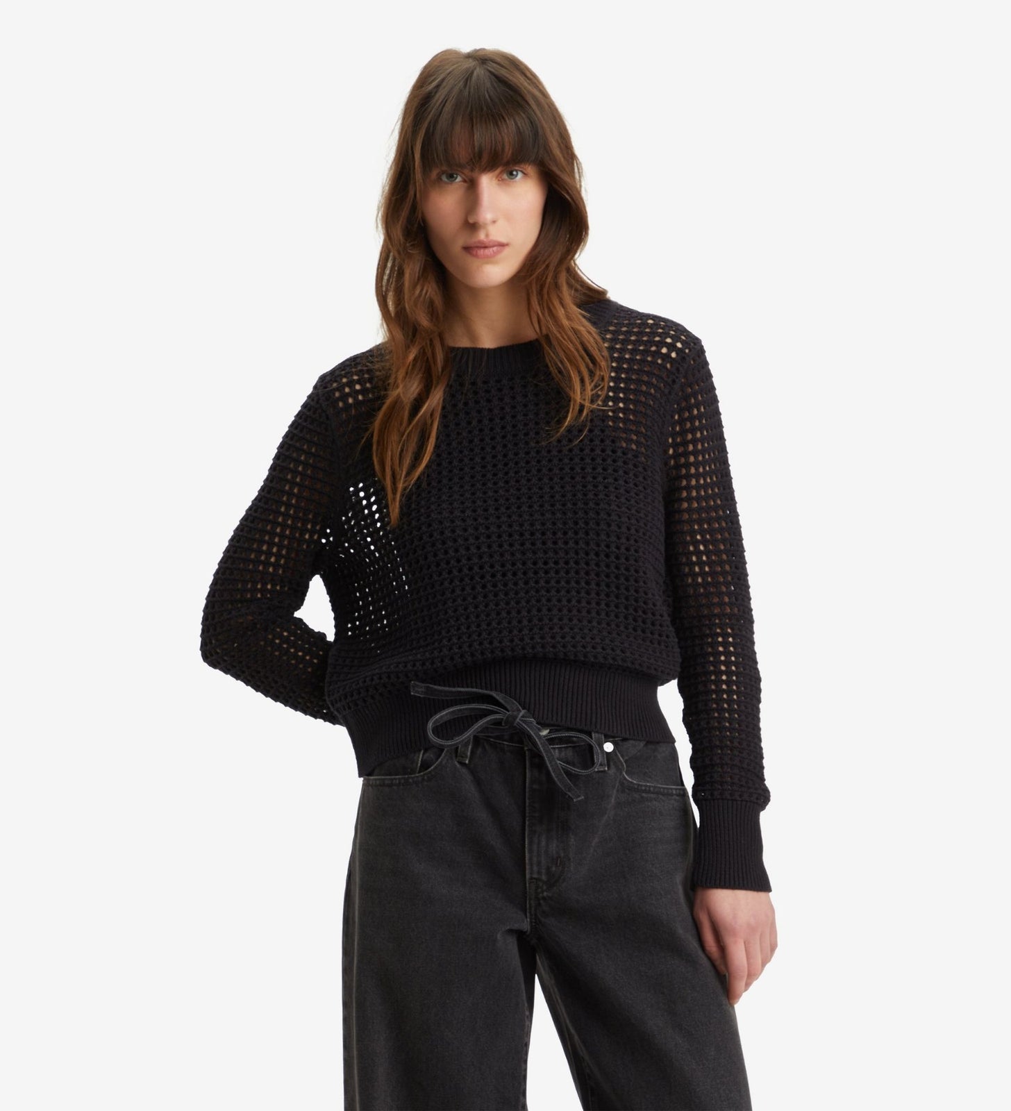 levi's® women's superbloom crochet long-sleeve top A88890001XXS- Caviar – Levi's Hong Kong