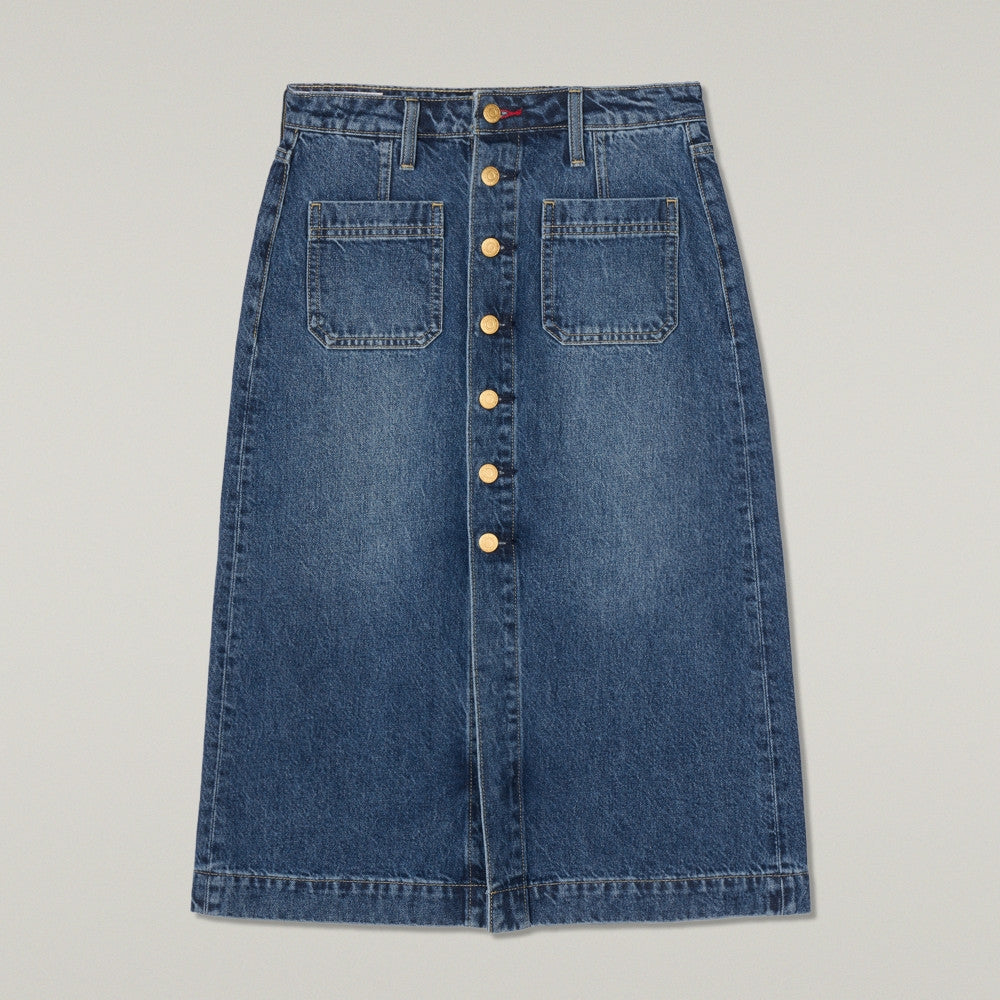 Levi's® 鈕扣前開叉牛仔短裙 | 女裝