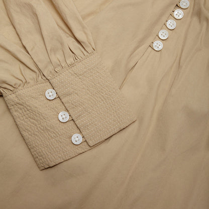 Gillian Mock Neck Ls Top Safari