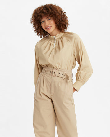 高領鈕扣門襟襯衫 | 女裝 292640003L- Safari  – Levi's 香港