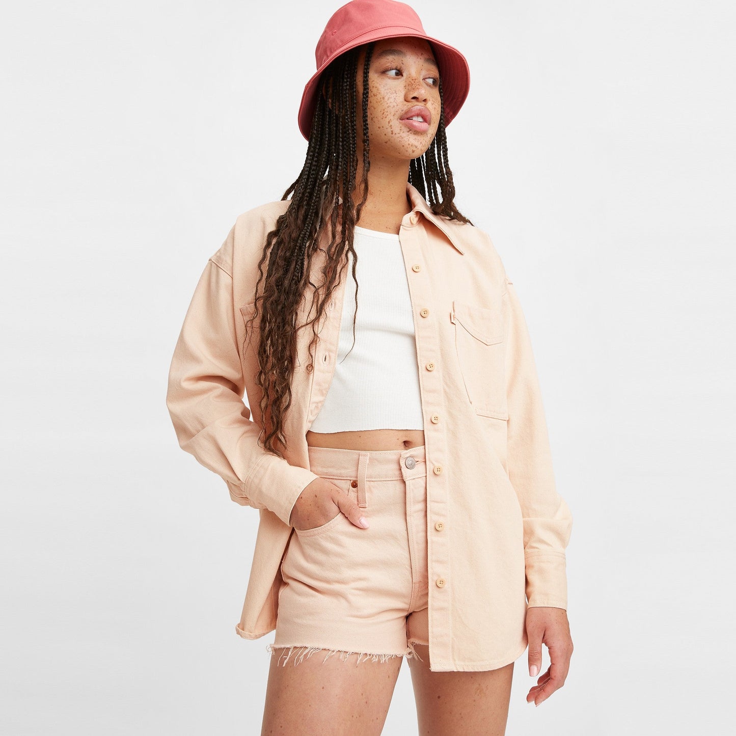 Levi's® Fresh® 501® 原創高腰牛仔短褲 | 女裝