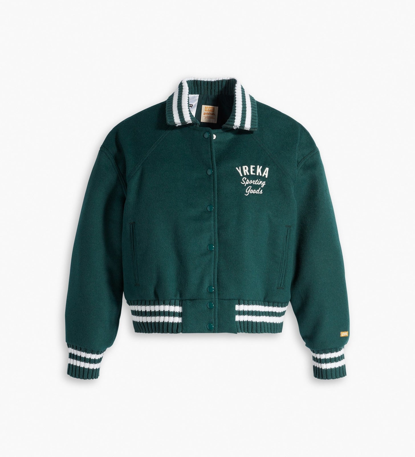 levi's® gold tab™ women's shrunken varsity jacket A59920000S- Yreka 73 Deep Sea Moss – Levi's Hong Kong