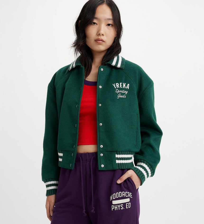 levi's® gold tab™ women's shrunken varsity jacket A59920000XS- Yreka 73 Deep Sea Moss – Levi's Hong Kong