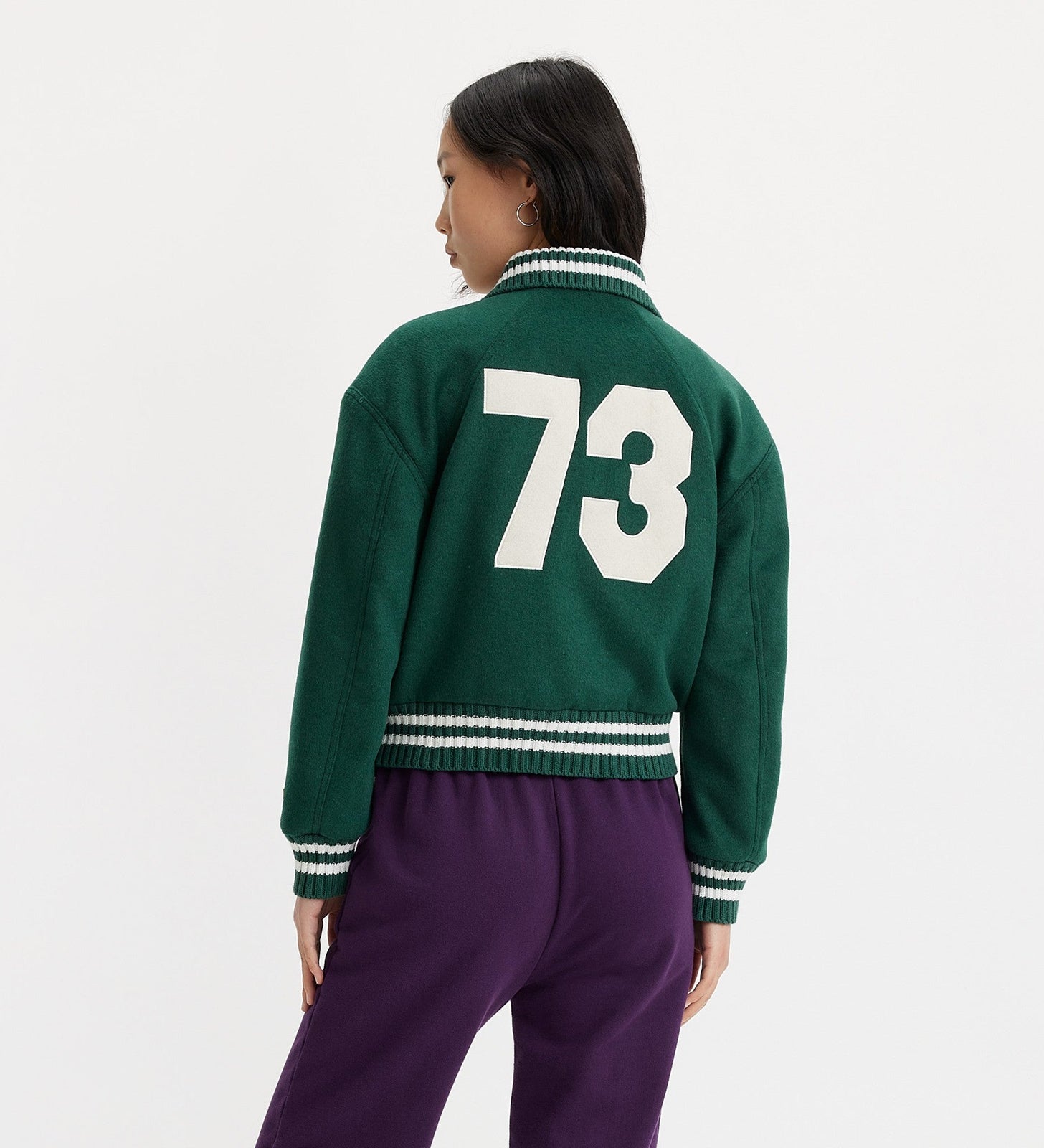 levi's® gold tab™ women's shrunken varsity jacket A59920000S- Yreka 73 Deep Sea Moss – Levi's Hong Kong