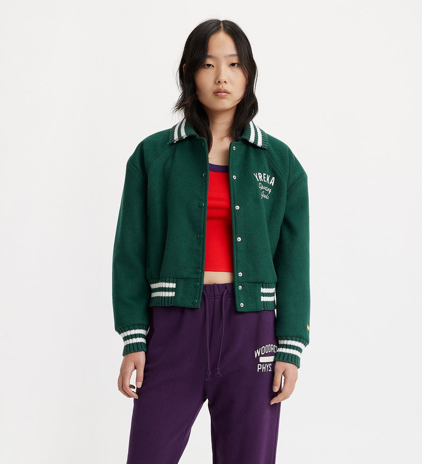 levi's® gold tab™ women's shrunken varsity jacket A59920000XS- Yreka 73 Deep Sea Moss – Levi's Hong Kong