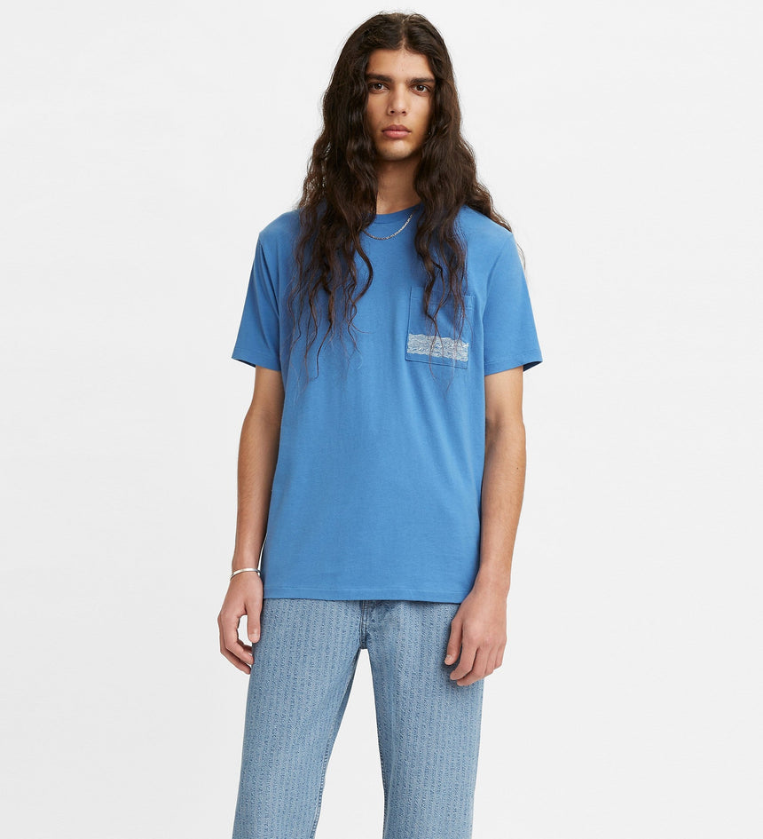 levi's® made & crafted® 藍色單口袋 tee 292480070S- Blue – Levi's 香港