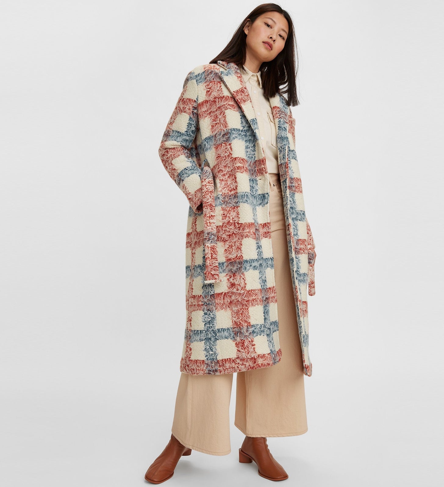levi's® made & crafted® women's brush plaid overcoat A03380000XS- Multicolor – Levi's Hong Kong