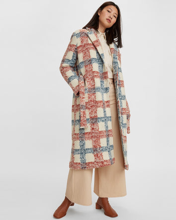 levi's® made & crafted®刷毛格仔反領長外套 | 女裝 A03380000XS- Multicolor  – Levi's 香港