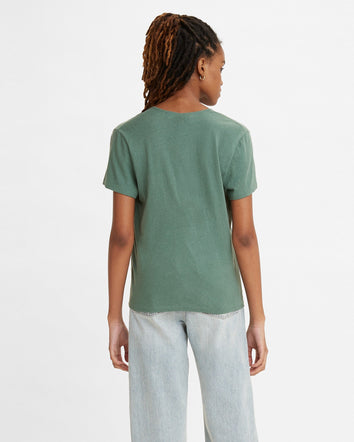 levi's® made & crafted® women's open neck tee A20930002XS- Silver Pine  – Levi's Hong Kong