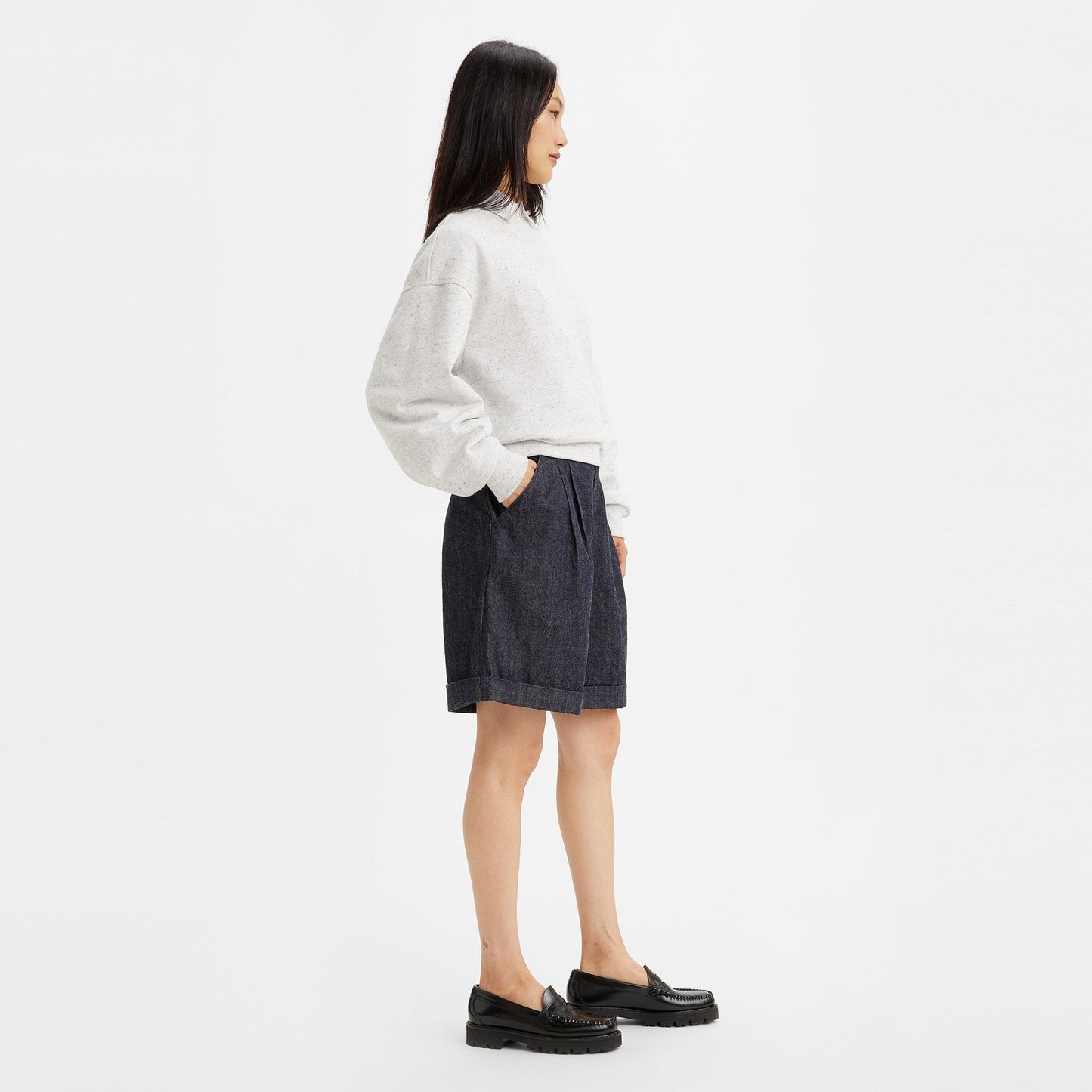Levi's® Made & Crafted®皺褶牛仔短褲 | 女裝