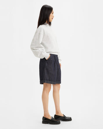 levi's® made & crafted® women's pleated shorts A4354000124- Skyline Moj Indigo Stonewash  – Levi's Hong Kong