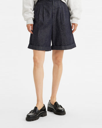 levi's® made & crafted® women's pleated shorts A4354000124- Skyline Moj Indigo Stonewash  – Levi's Hong Kong