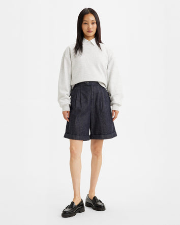 levi's® made & crafted® women's pleated shorts A4354000124- Skyline Moj Indigo Stonewash  – Levi's Hong Kong