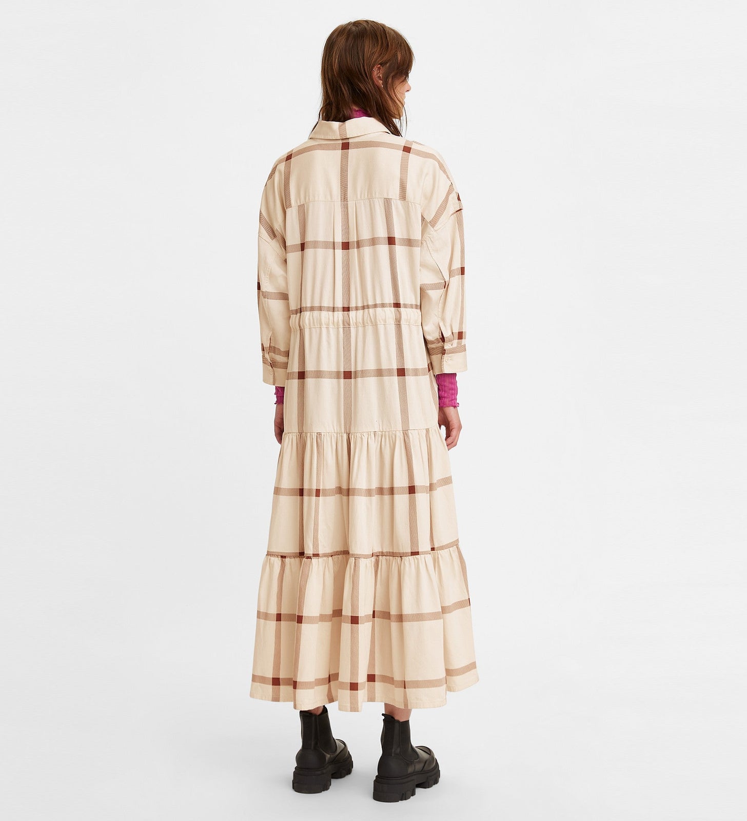 levi's® made & crafted® women's winter kaften A03180000XXS- Isla Printed Plaid Cherry Mahogany – Levi's Hong Kong