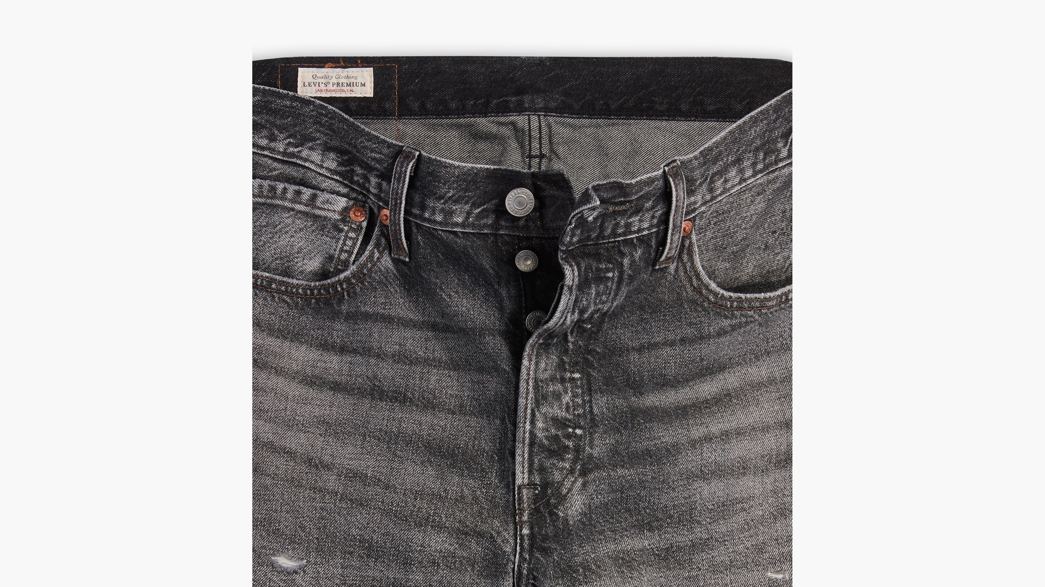 Levi's® Men's 501® Original Jeans - Black Destructed | Levi's HK 