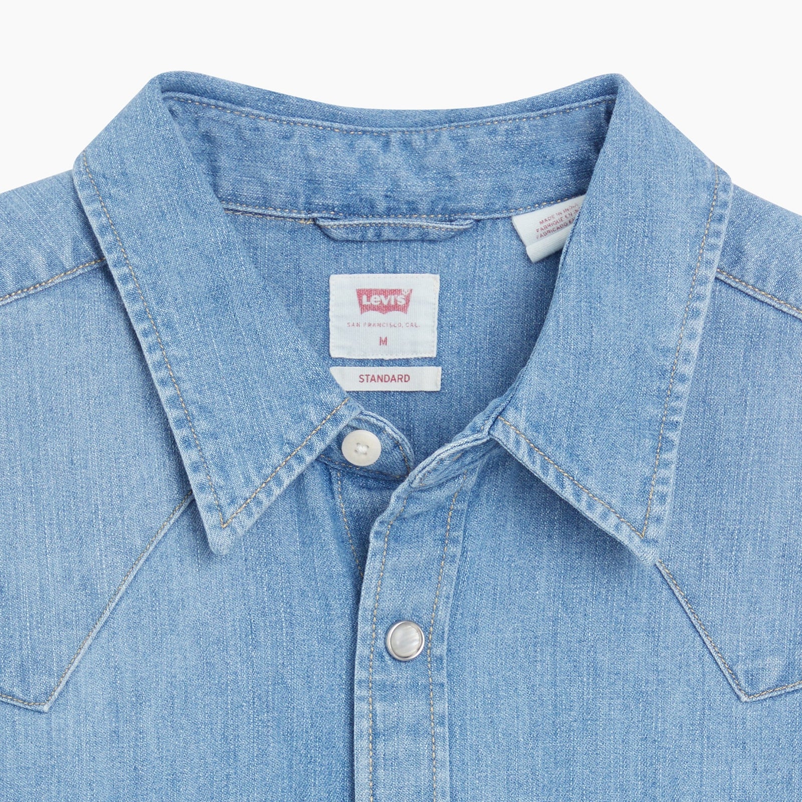 levi's® men's barstow standard fit western shirt 857440047S- Indigo Stonewash – Levi's Hong Kong