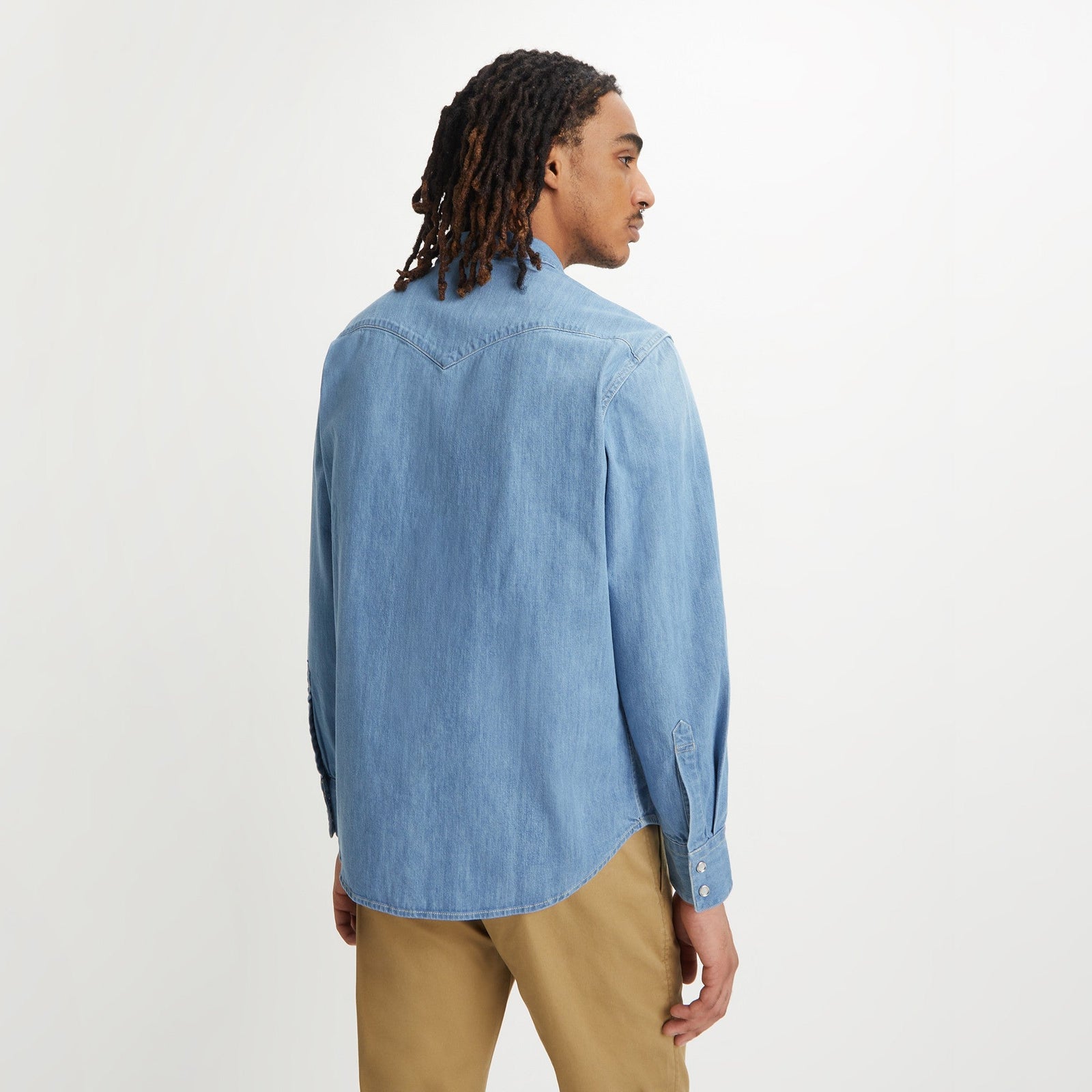 levi's® men's barstow standard fit western shirt 857440047S- Indigo Stonewash – Levi's Hong Kong