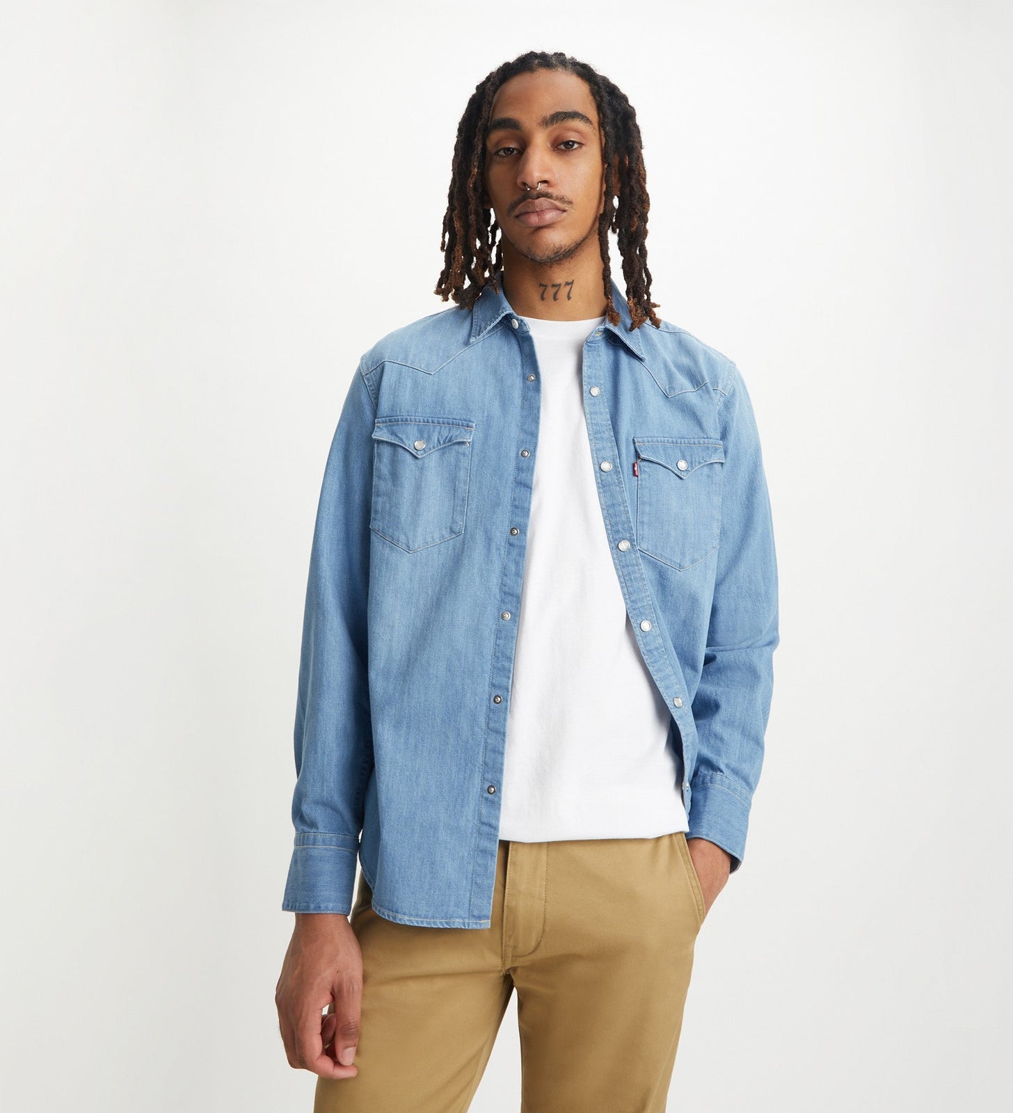 levi's® 男子西式牛仔襯衫 857440047L- Indigo Stonewash – Levi's 香港