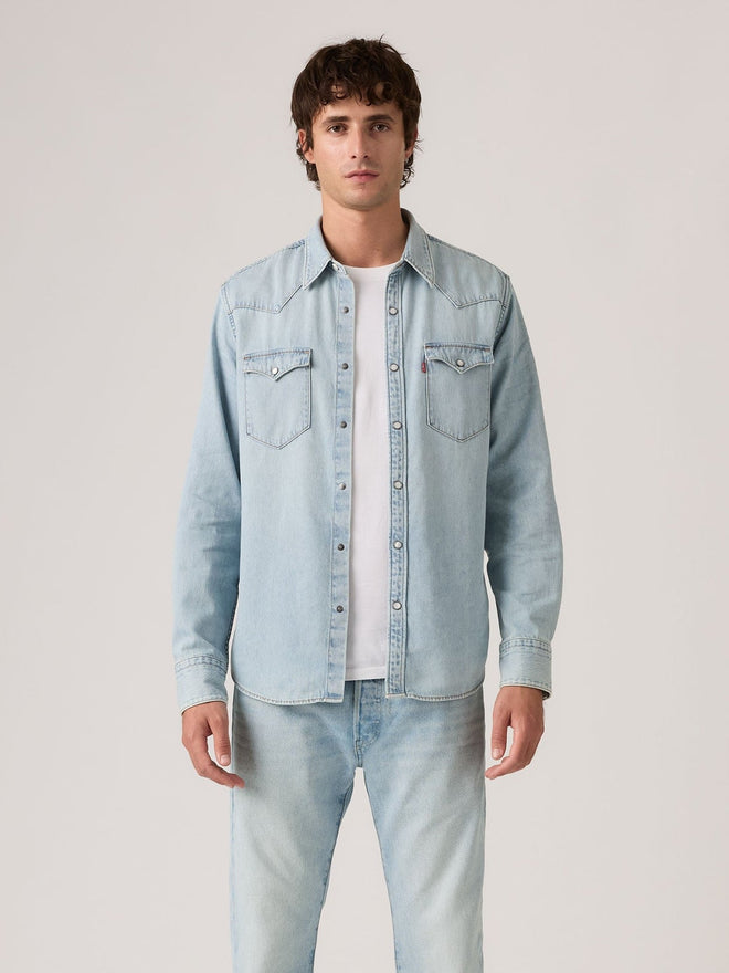 levi's® barstow 標準版型西部襯衫 | 男裝   857440118S- Medium Indigo  – Levi's 香港