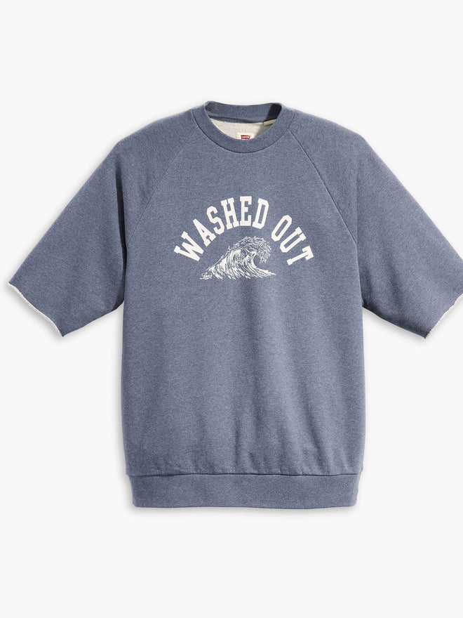 levi's® 牛角短袖圓領毛衣 | 男裝 A73790000XS- Surf Crew Coastal Fjord Heather - Blue  – Levi's 香港