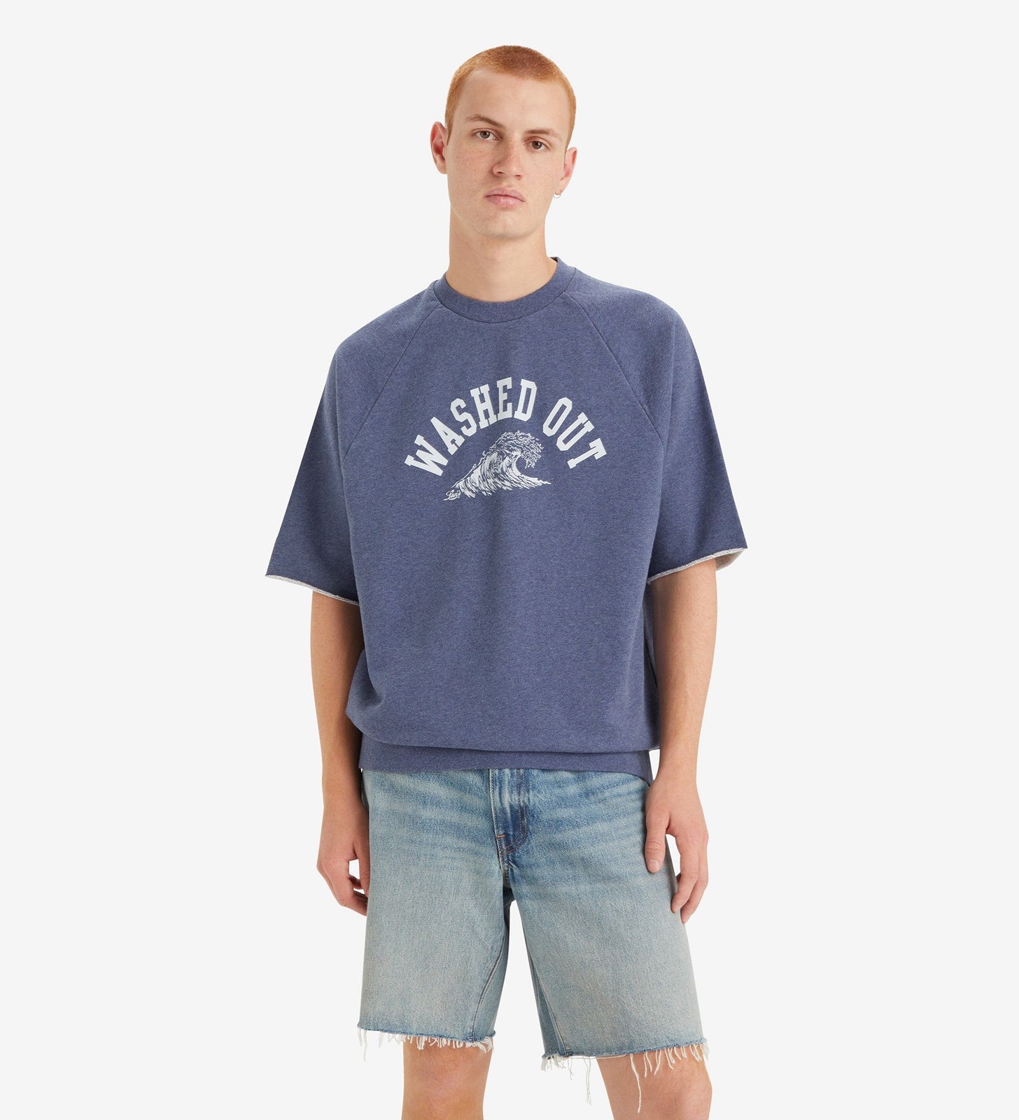 levi's® men's cut-off raglan crewneck sweatshirt A73790000XS- Surf Crew Coastal Fjord Heather - Blue – Levi's Hong Kong