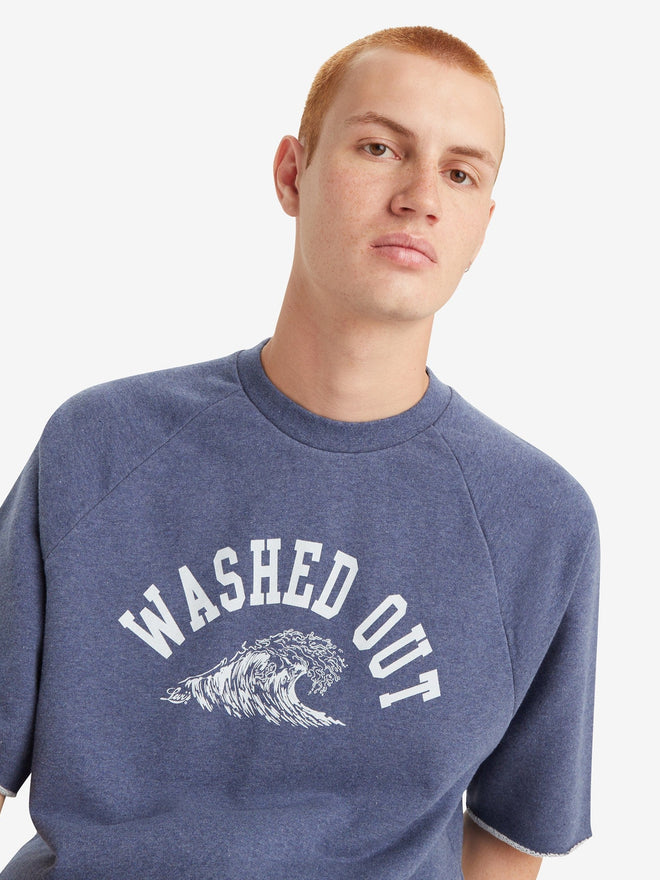 levi's® 牛角短袖圓領毛衣 | 男裝 A73790000XS- Surf Crew Coastal Fjord Heather - Blue  – Levi's 香港