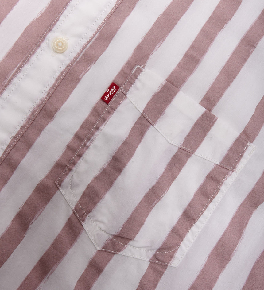 levi's® men's denim short sleeve standard fit sunset 1 pocket shirt 866240023XS- Rio Stripe Woodrose – Levi's Hong Kong