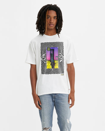 levi's® 印花復古版型t-shirt | 男裝 873730079S- Surreal Clock Bright White - White  – Levi's 香港