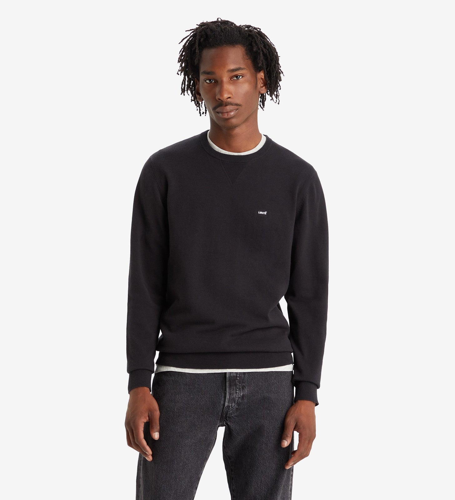 levi's® men's lightweight housemark sweater A72070001XS- Black – Levi's Hong Kong