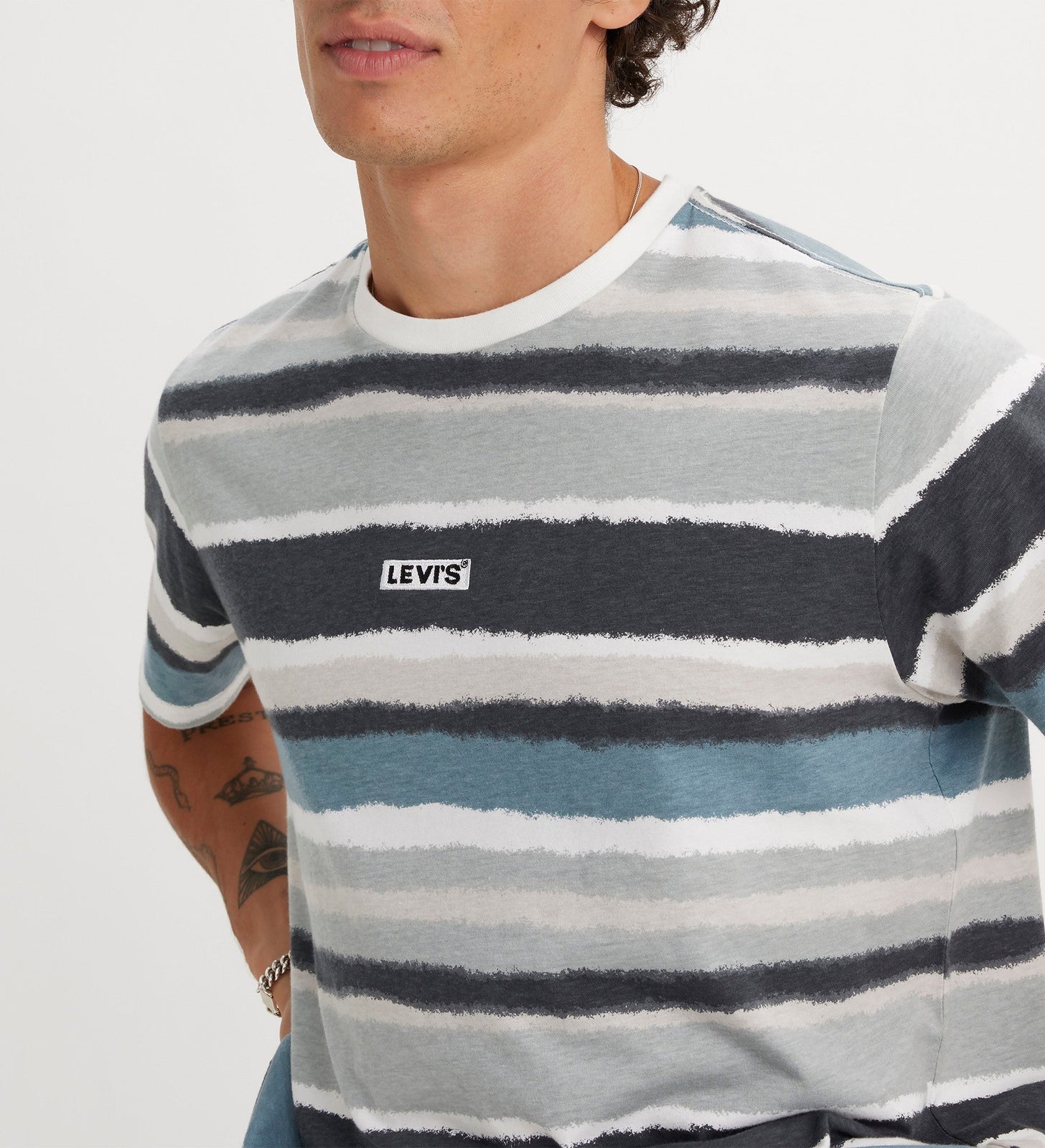 levi's®  寬鬆 baby tab 短袖 t 恤| 男裝 795540083XS- Blued Gradient Stripe Black Oyster – Levi's 香港
